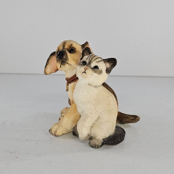 Country Artists Kitten With Puppy Figurine Resin #02223 Dog Cat - Picture 2 of 8